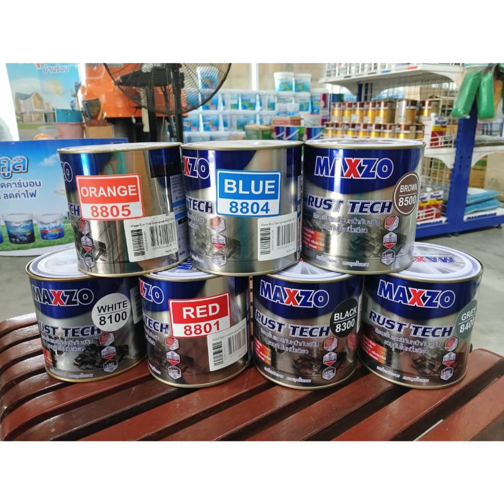 สีทาเหล็ก กัลวาไนซ์ RUST TECH 2 IN 1 (MAXZO) ( 1/4 กล. (กระป๋อง) 0.946 ลิตร)