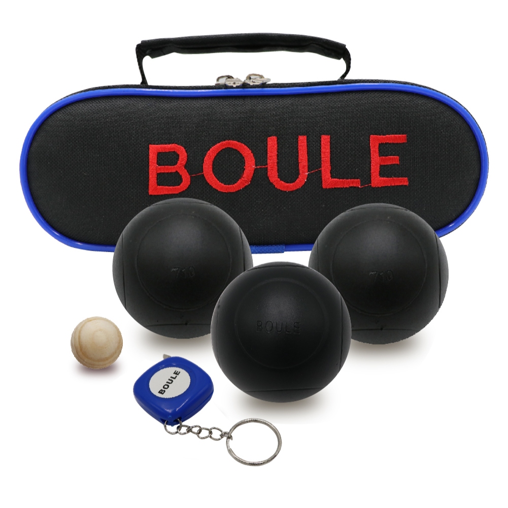 BOULE Collection ลูกเปตอง สำหรับฝึกซ้อมกีฬา Petanque MattBalck OB3B-D71W710 Set3+Bag (800)