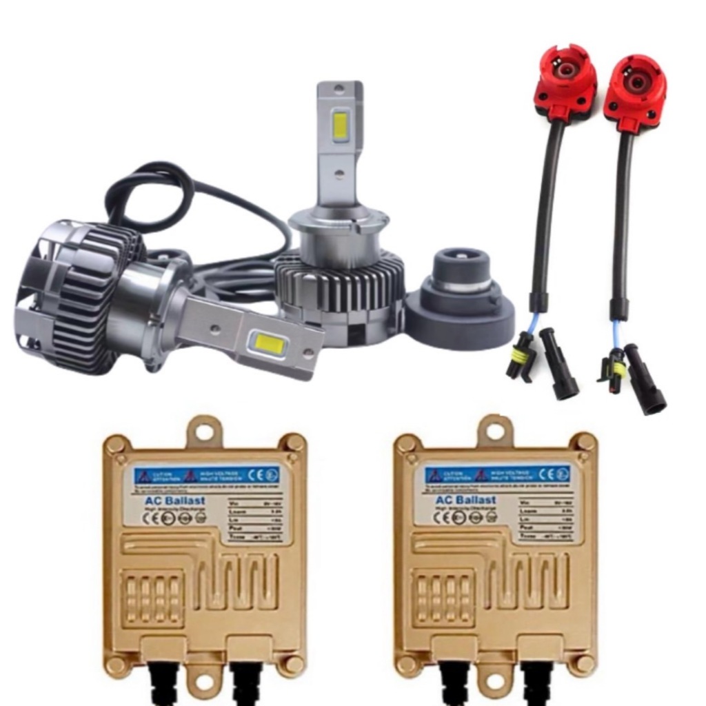 fd_24hr ชุดหลอดไฟหน้ารถยนต์ LED D4S หลอดไฟ+บัลลาสต์55W+ซ็อกเก็ต เป็นชุด1คู่ มีค่าสี 6000K พร้อมส่ง ร