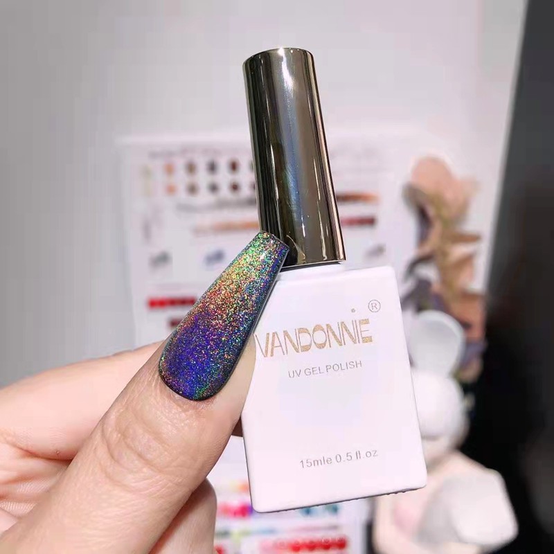 สีลูกแก้ว โฮโลแกรม สีรุ้งสะท้อนแสงวิ้งวับ ทาทับได้ทุกสีพื้น สีลูกแก้ว สีทาเล็บลูกแก้ว 15 ml.