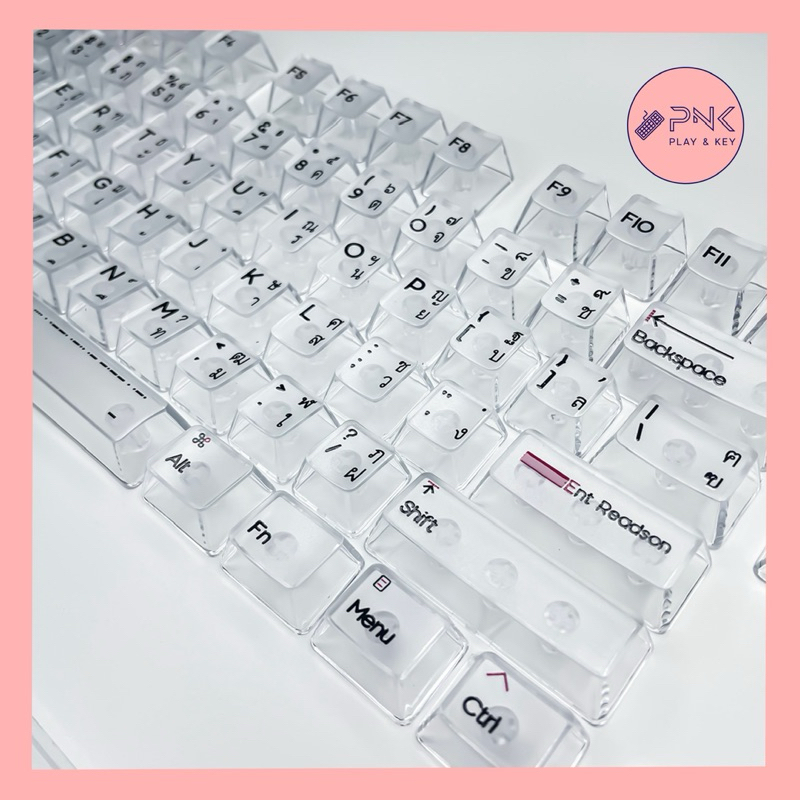 ส่งไว จากไทย ! คีย์แคปใส ภาษาไท  Cherry Profile /OEM Profile Transparent Keycaps ใส ไฟทะลุ Keycap Th