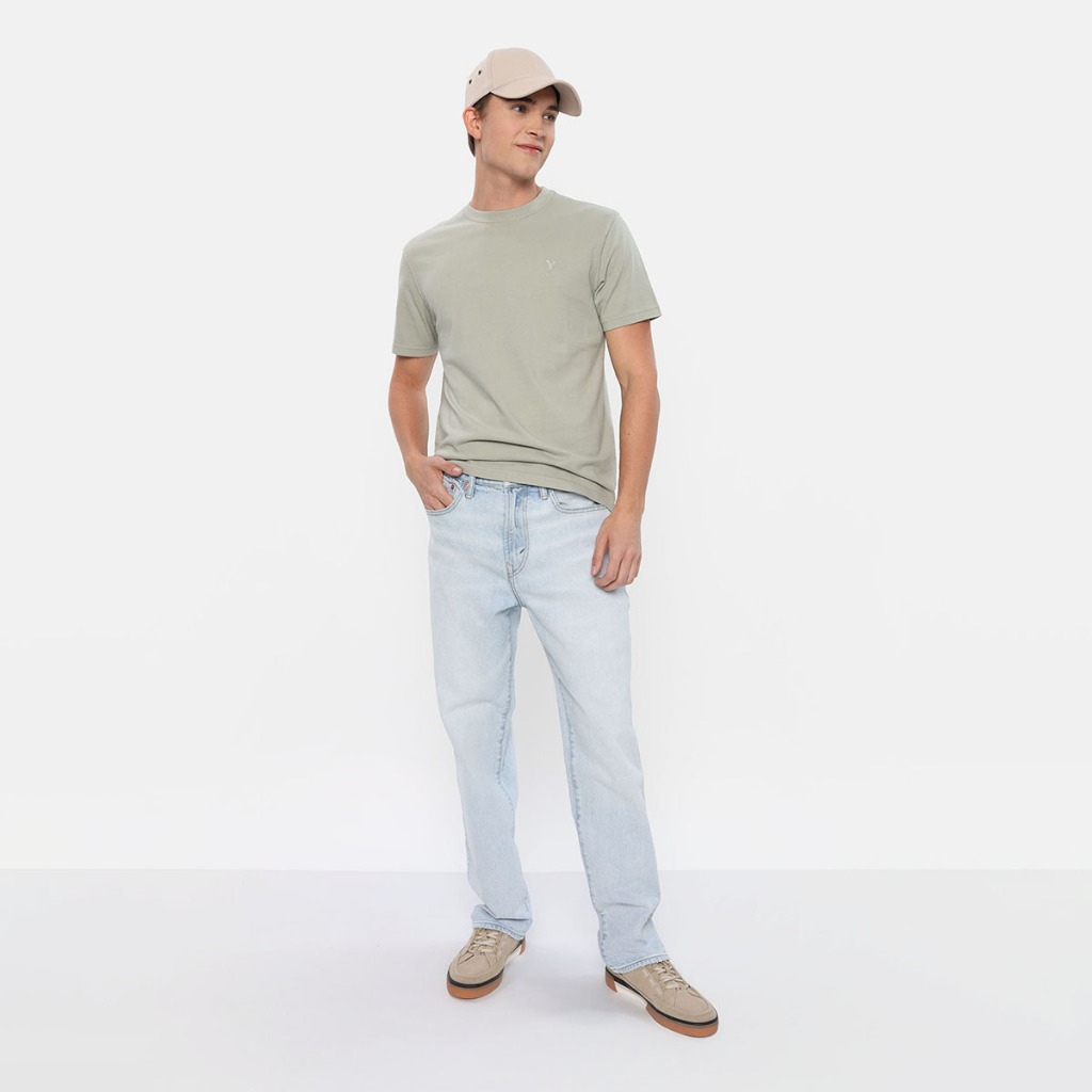 American Eagle กางเกงยีนส์ผู้ชาย LIGHT CLEAN ATHLETIC LOOSE สี GETAWAY LIGHT - 011-6509-964