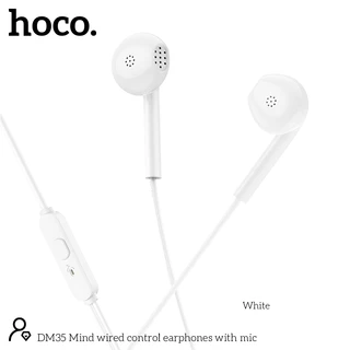 หูฟัง หูฟังสมอลทอร์ค HOCO DM35 หูฟังอินเอียร์ แบบมีสาย พร้อมไมโครโฟน สำหรับ AUX 3.5mm.คุณภาพสียงดี