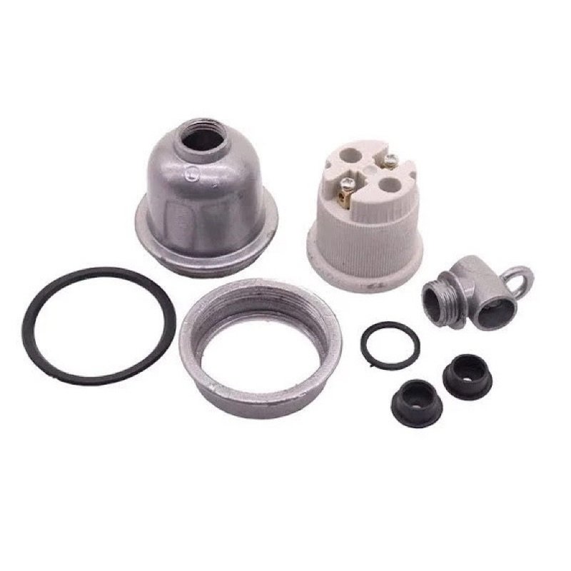 ขั้วหลอดไฟเซรามิก บอดี้อลูมิเนียม E27 ใส่หลอดไฟ หลอดฮีตเตอร์ ขั้วหลอดอินฟาเรด ทนความร้อนสูง 100-220V - รูปที่ 4