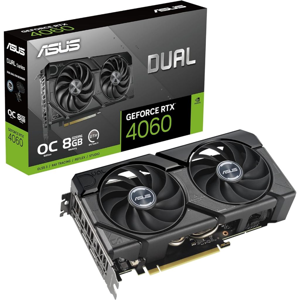 VGA (การ์ดแสดงผล) ASUS DUAL GEFORCE RTX 4060 EVO OC EDITION 8GB GDDR6 (DUAL-RTX4060-O8G-EVO)