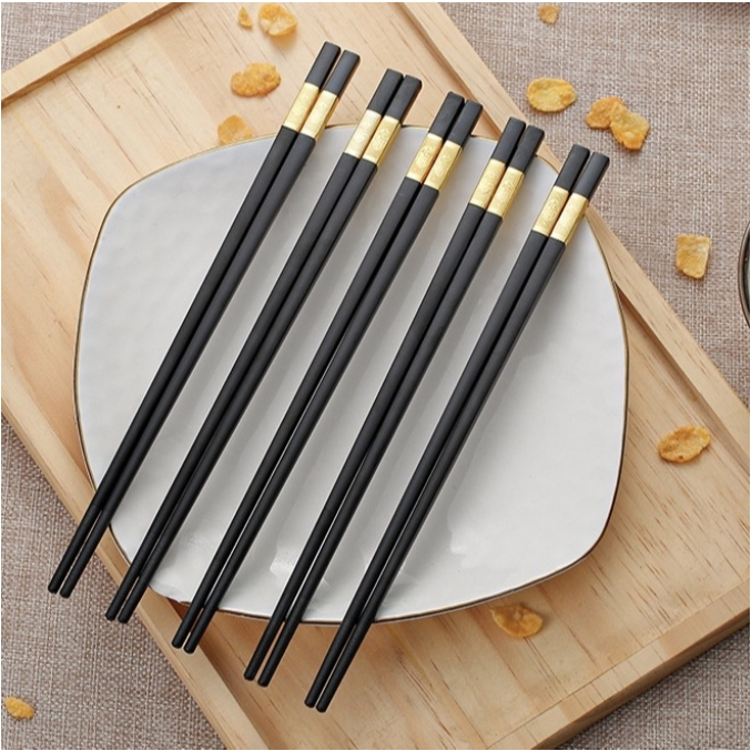 ตะเกียบเมลามีน (5คู่ )24cm ตะเกียบ ตะเกียบสไตล์จีนกันลื่น พลาสติก ใช้ซ้ำได้ ทนความร้อน มีลายกันลื่นขอบยบคีบอาหา