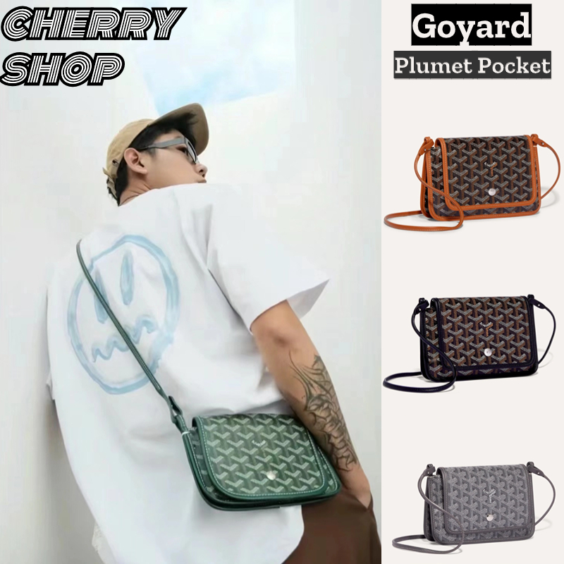 🍒โกย่า Goyard Plumet Pocket Wallet🍒 กระเป๋าสะพายข้าง/ สไตล์เดียวกันสำหรับผู้ชายและผู้หญิง