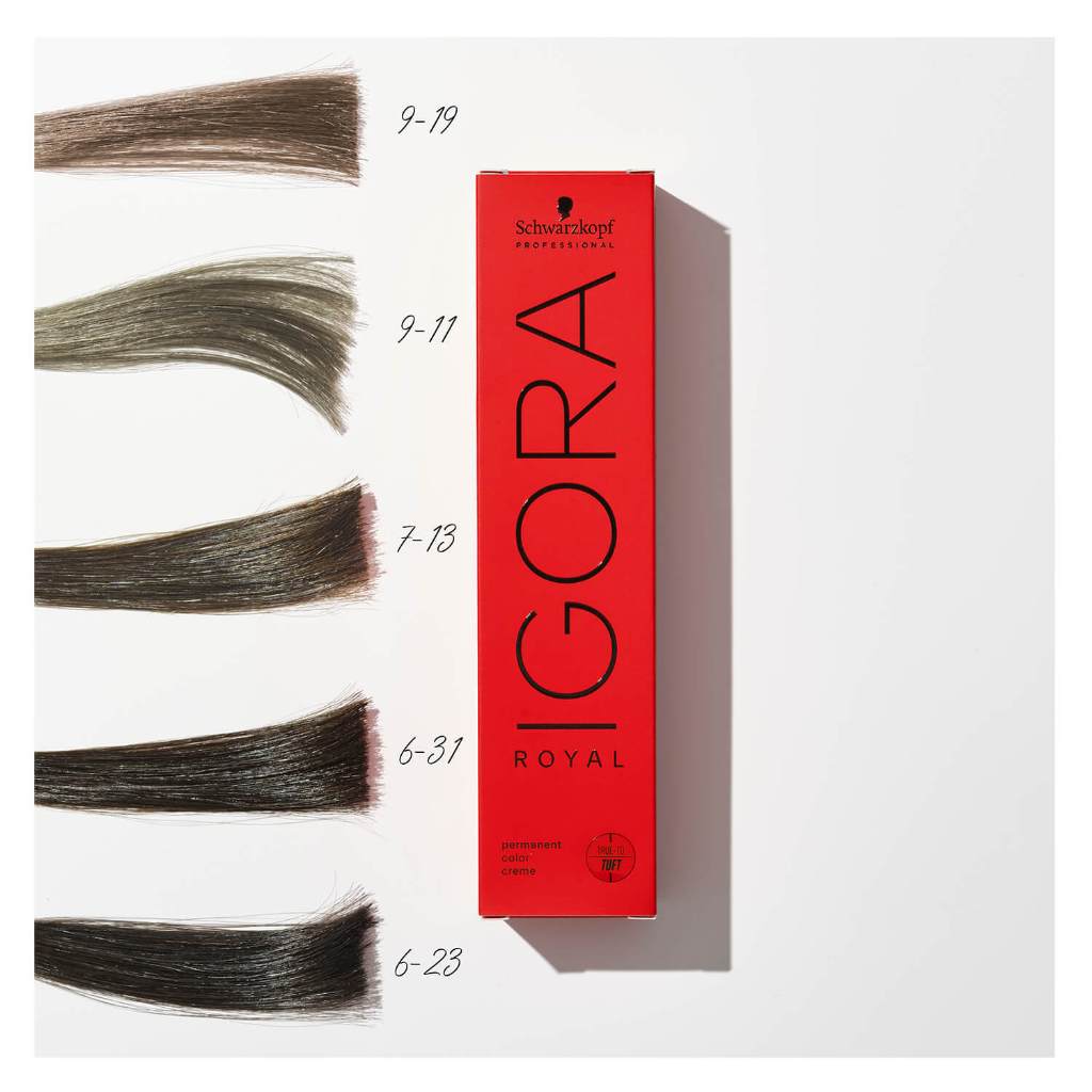 Schwarzkopf Igora Royal 60ml พร้อมตัวผสมสี 60ml สีย้อมผมชนิดถาวรเฉดโทนหม่น มาใหม่ ระบุสีก่อนสั่งซื้อ