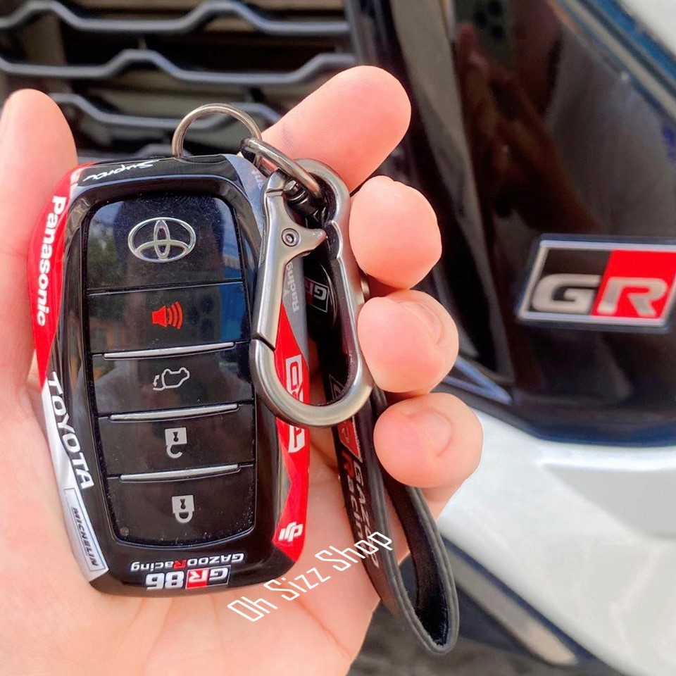 เคสรีโมทรถ Fortuner GR Sport แบบลาย Sport Car ด้านหน้าปุ่มกดกันรอยด้วยวัสดุใส TPU เคสพลาสติกแข็ง ABS
