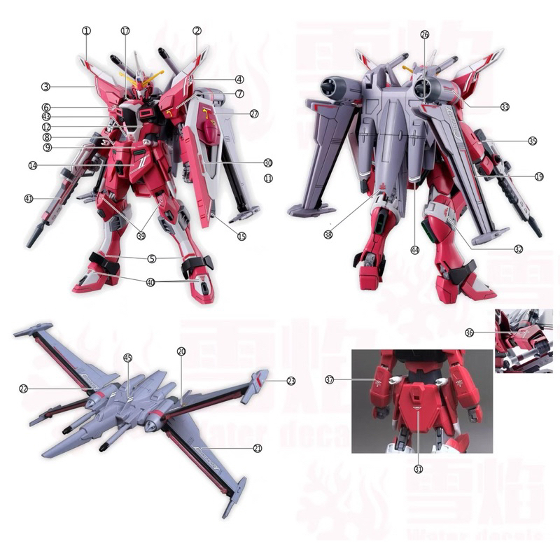 Snow Flame Water Decal HG 1/144 Infinite Justice