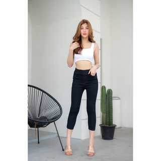 กางเกงยีนส์ขา5ส่วน เอวยางยืด เนื้อผ้าซาร่า ป้าย NORTH JEANS