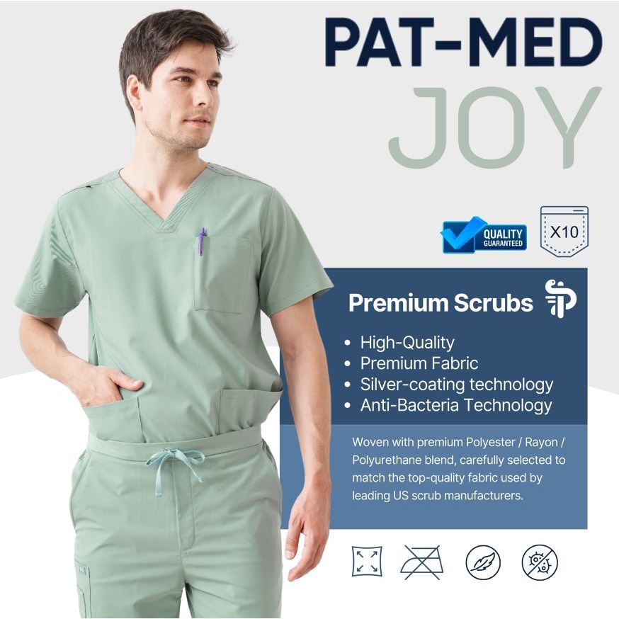 PAT-MED Scrubs Sets Top & Pants for Male รุ่น JOY   ชุดสครับแพทย์ พยาบาล  (ไม่รวมปักชื่อ)