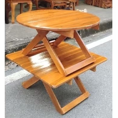 โต๊ะพับไม้สัก โต๊ะญี่ปุ่นปิคนิค ขนาดกว้าง70*ยาว70*สูง35 เซนติเมตร