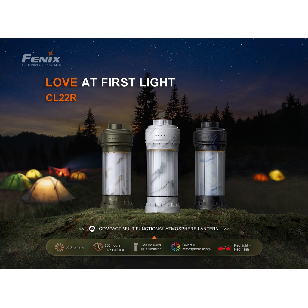 ไฟแคมป์ปิ้ง FENIX CL22R สว่าง 500 LUMENS ส่องไกล 80 เมตร