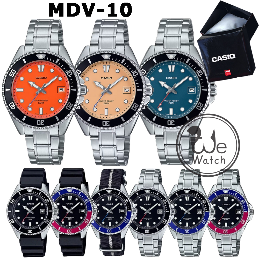 !!ประกัน1ปีและกล่อง CMG!! CASIO รุ่น MDV-10 MDV-10C MDV-10D นาฬิกาผู้ชาย ขนาด 38.5 มม. กรอบหน้าปัดแบ