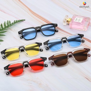 COD🌷แว่นตากันแดดหลากสีกรอบเหลี่ยมแฟชั่นสไตล์เกาหลีUV400ป้องก…