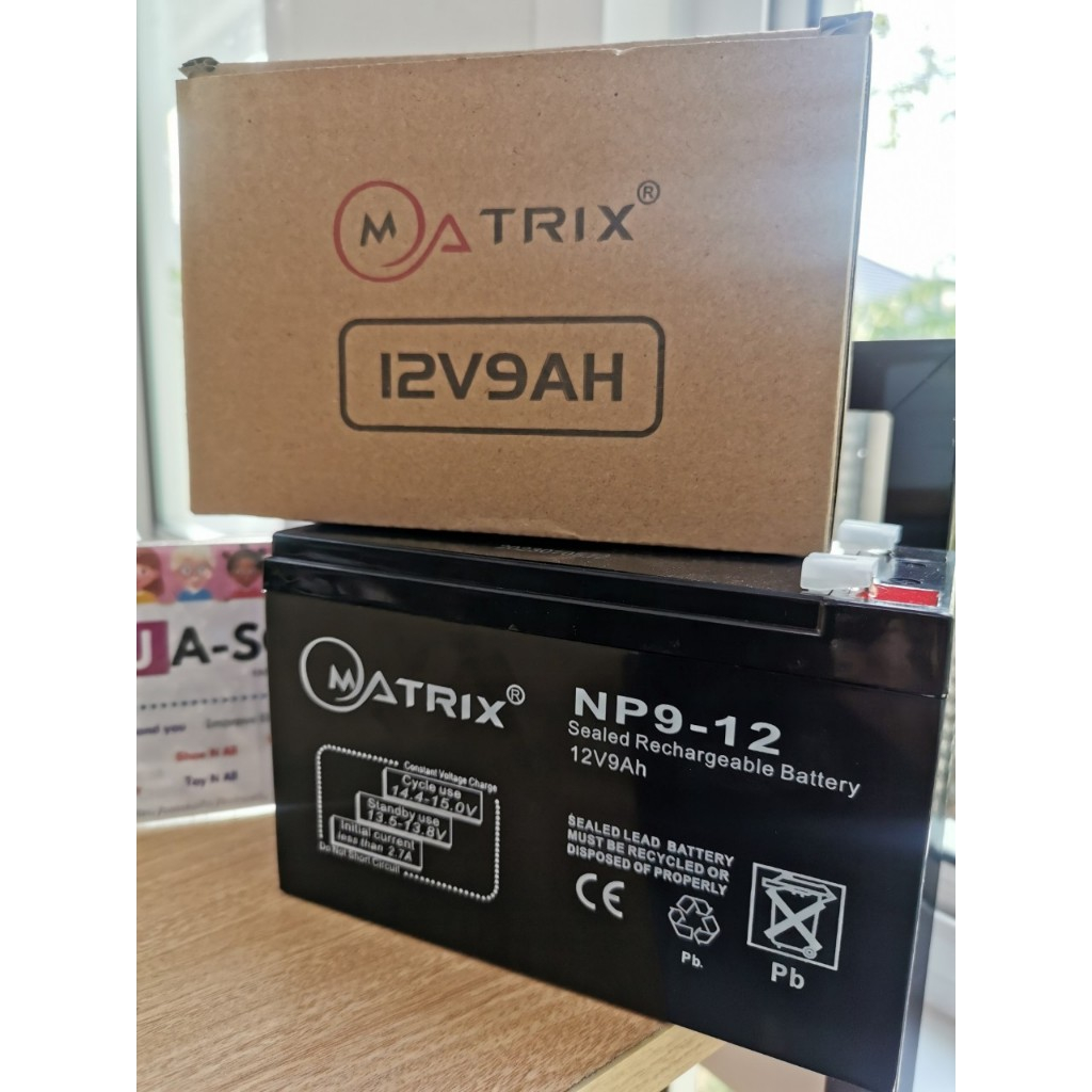 Batt UPS 9Ah, 12Vแบตเครื่องสำรองไฟ แบตเตอรี่แห้ง UPS Battery 12V 9Ah Matrix  Size 12V. 9.0 Ah / 6.5 