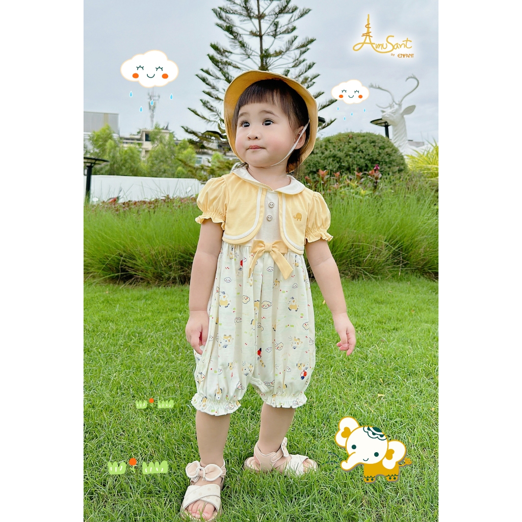 Amusant Gold ชุดบอดี้สูทเด็กผู้หญิงแรกเกิด - 12 เดือน EH8J60