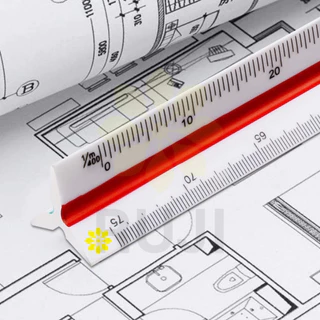 RUJI ไม้สเกล สามเหลี่ยม 12 นิ้ว สเกลต่ำ / สเกลกลาง / สเกลสูง Scale Ruler ไม้สเกลสามเหลี่ยม Official