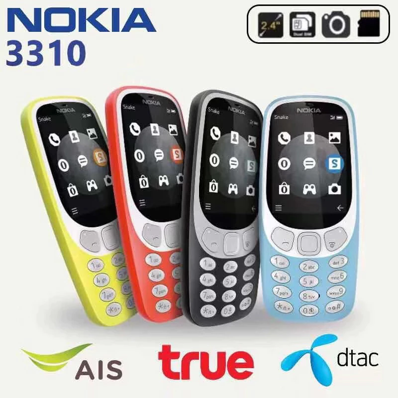 มือถือรองรับ2ซิมหน้าจอ2.4 รองรับ3/4G ใช้งานง่าย**3310**ครบชุดพร้อมใช้งาน มีประกัน3เดือน