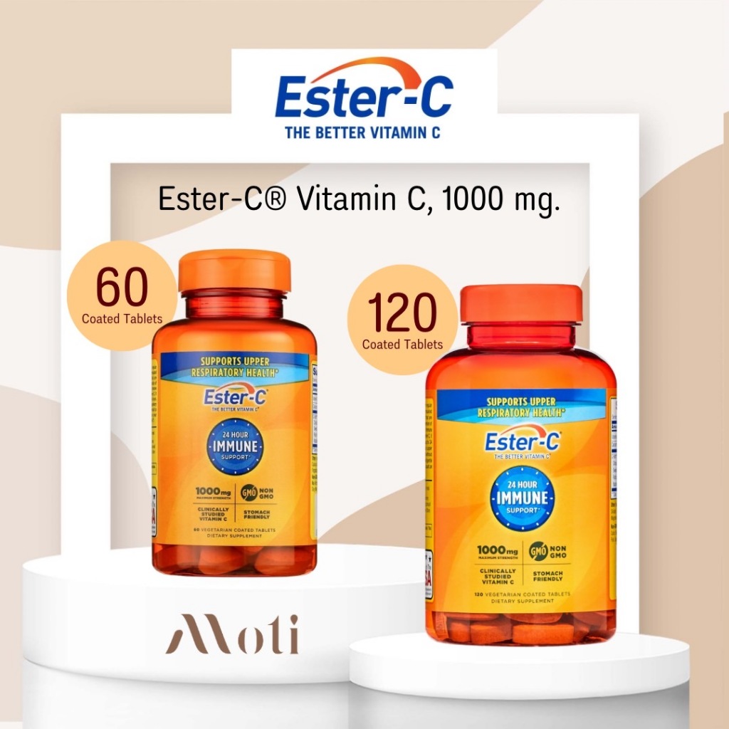 Ester-C® Vitamin C, 1000 mg, 60 Coated Tablets/120 Vegetarian Coated Tablets วิตามินซี ester c