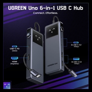 UGREEN อะแดปเตอร์ HUB Robot Type C 6-in-1 รองรับ 4K60Hz +2 USB-A 3.2+2 USB-C 3.2+PD Hub รุ่น 35998