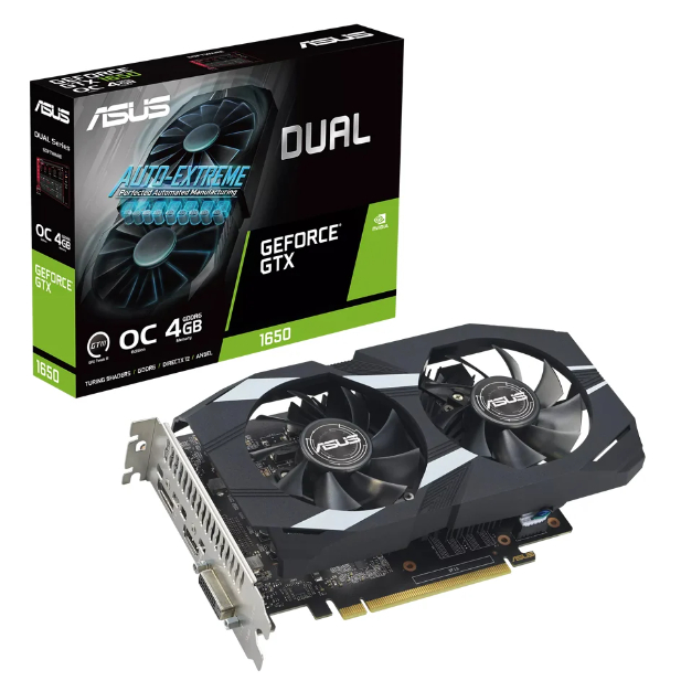 VGA การ์ดจอ ASUS DUAL GEFORCE GTX 1650 OC EDITION 4GB GDDR6 EVO (DUAL-GTX1650-O4GD6-P-EVO)