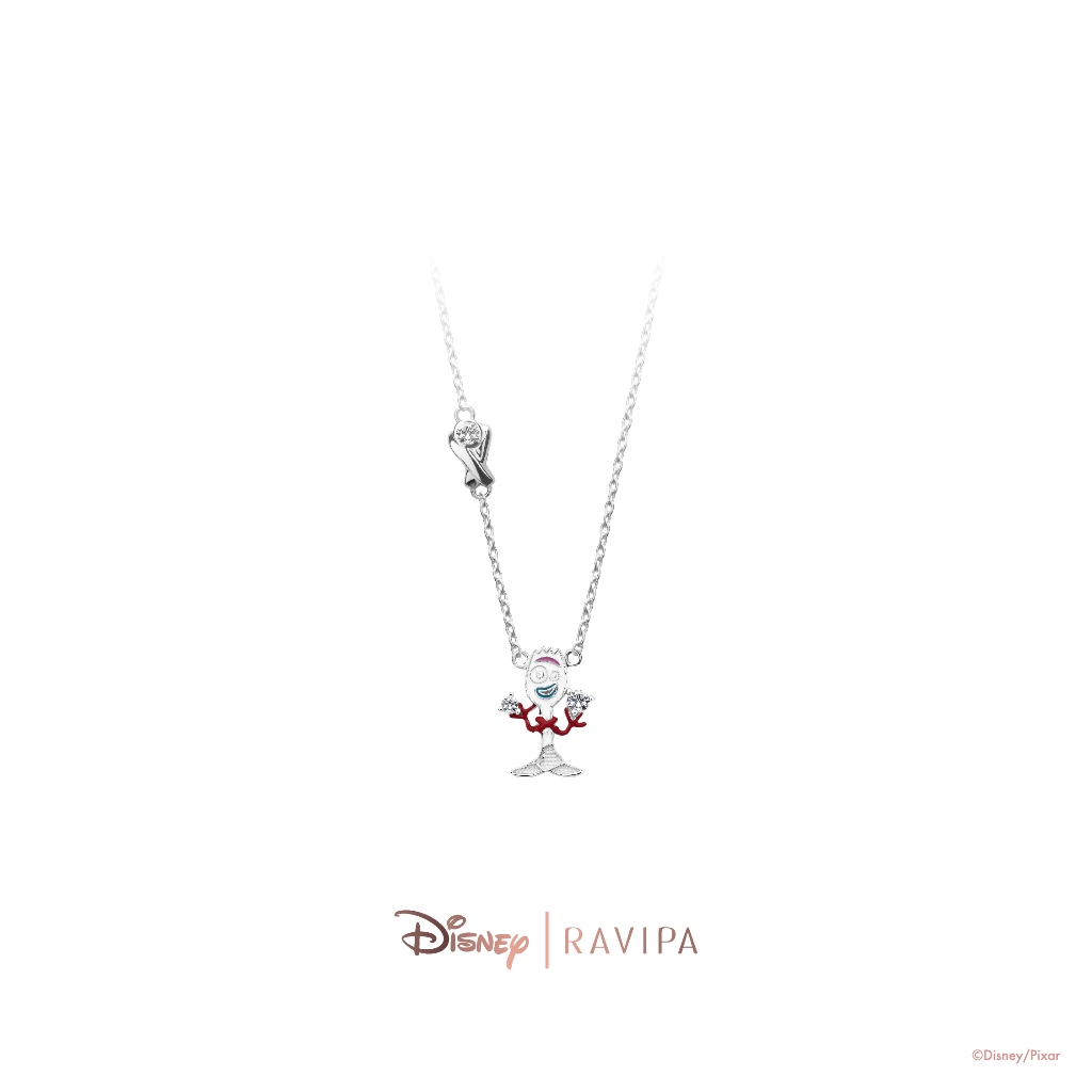 Ravipa | Silver Forky Necklace (CZ Diamond)