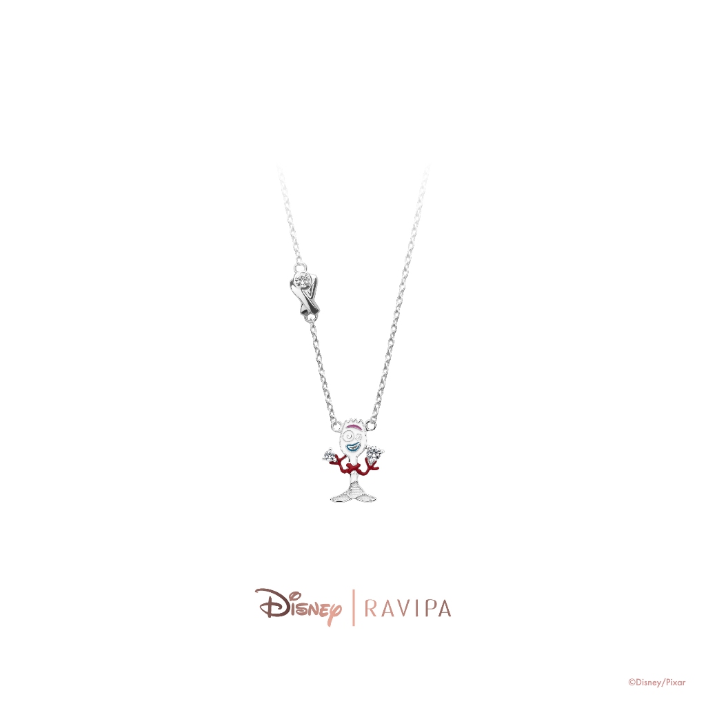 Silver Forky Necklace (CZ Diamond)