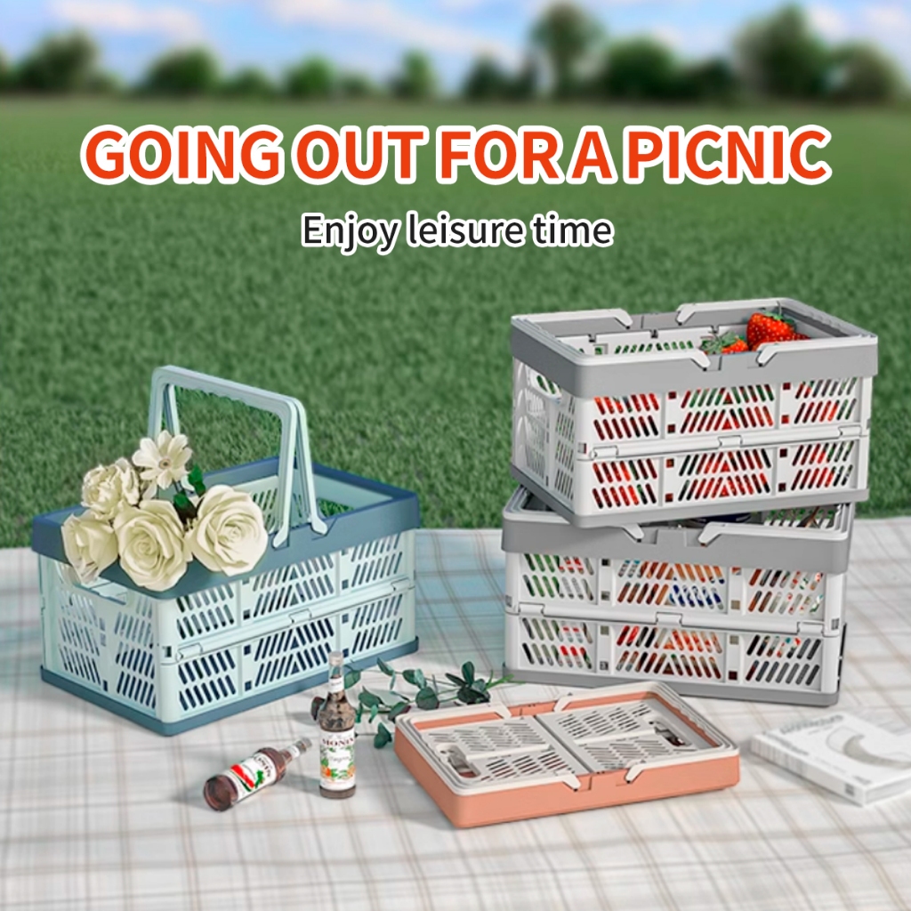 🔥 พกพาสะดวก 🔥 กล่องเก็บของขนาดใหญ่ ตะกร้าเก็บของสีพาสเทล  พร้อมที่จับสำหรับห้องครัว ห้องนั่งเล่นและโต๊ะ - รูปที่ 4