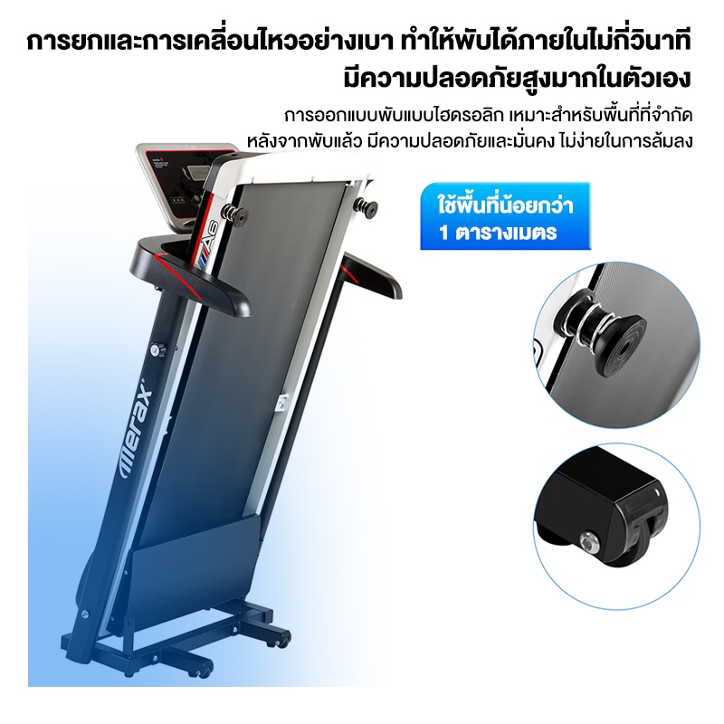 ลูวิ่งไฟฟ้า ลู่วิ่ง a6 treadmill ลู่วิ่งพับอเนกประสงค์ในครัวเรือน ปรับความชันได้ 3 ระดับ 3.5 แรงม้า สายพาน58cm รูปที่ 6