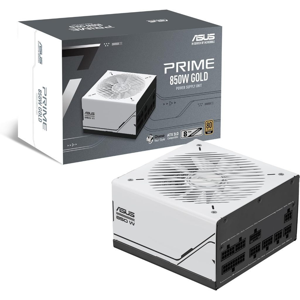 POWER SUPPLY ASUS PRIME 850W GOLD WHITE EDITION เพาเวอร์ซัพพลาย