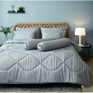 ชุดเครื่องนอนครบเซ็ท ผ้าปูที่นอนทอลายริ้ว ผิวสัมผัมนุ่ม ลื่น…