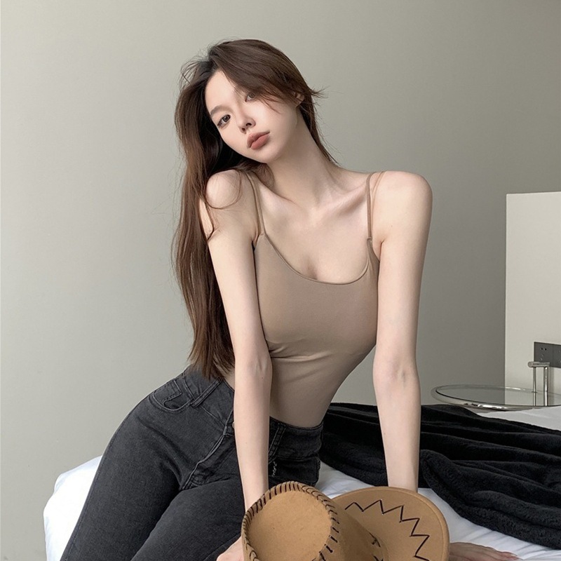 sexy pajamasเสื้อกล้าม เสื้อกล้าม เสื้อแขนกุด สีทึบ รูปที่ 3
