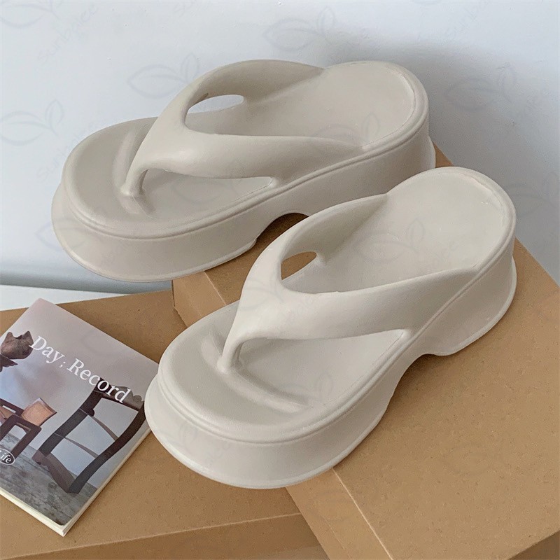 รองเท้าหูหนีบ รองเท้าแตะ พื้นหนาเสริมส้น ส้นตึก พร้อมส่งจากไทย Y-77