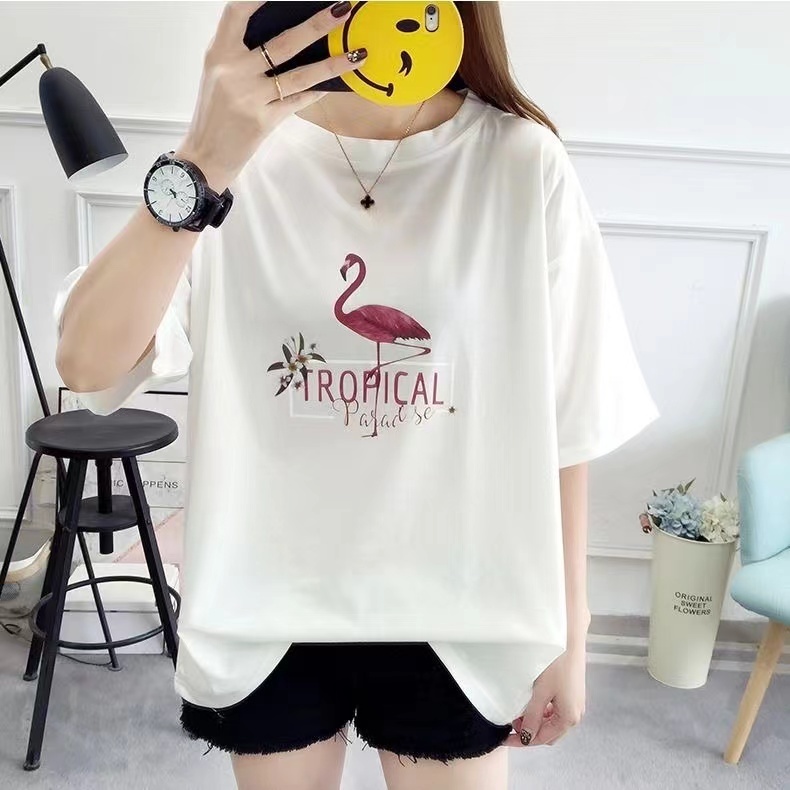 พร้อมส่ง เสื้อยืดแขนสั้นลวดลายน่ารักๆผ้าโพลีเอสเตอร์!ใส่ดี สั่งเข้ามาเลยจ้าา24!08!24