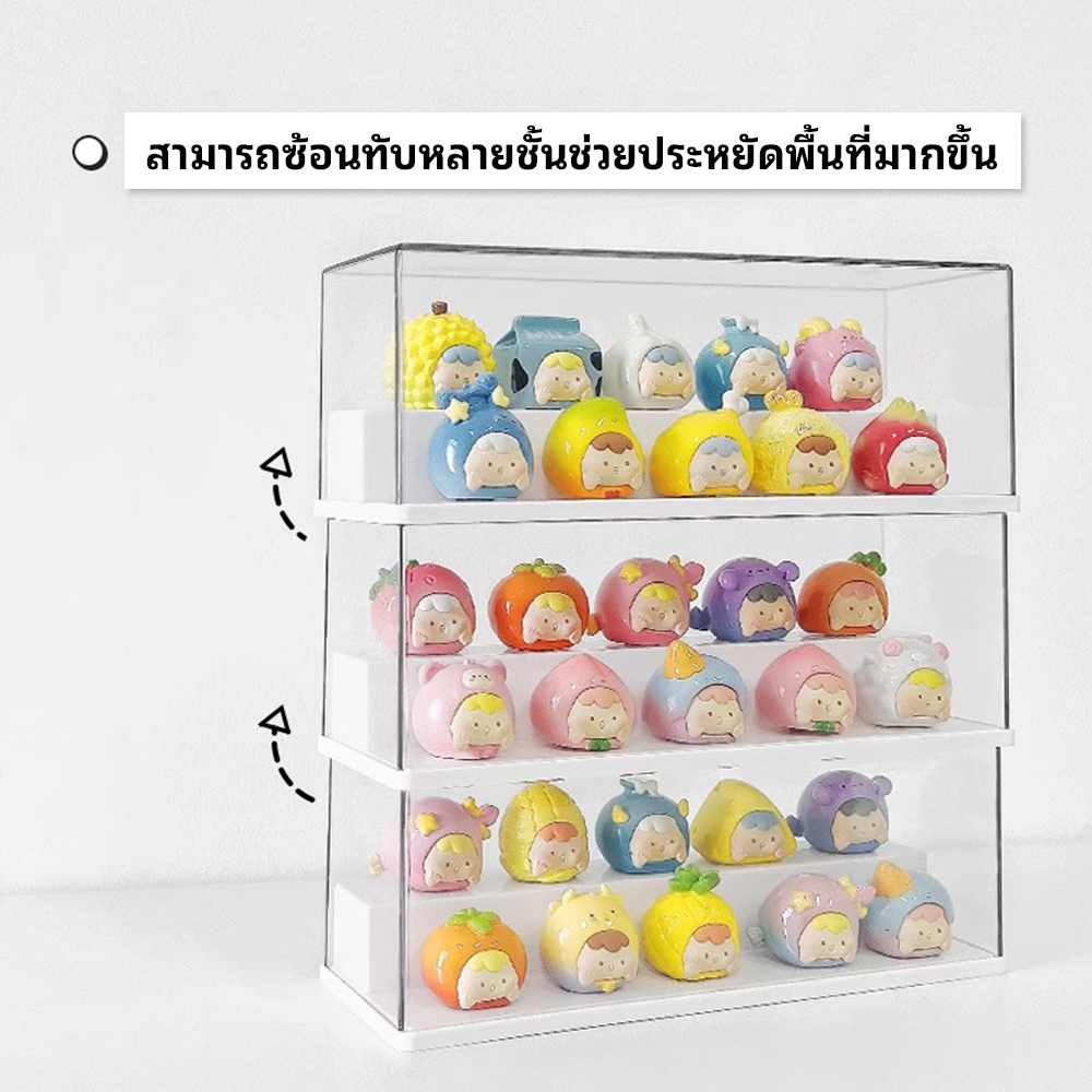 กล่องใส่โมเดล ชั้นวาง art toy ตู้ใส่โมเดล พลาสติกอย่างดี ประหยัดพื้นที่ กันฝุ่น ที่เก็บของสะสม ดีไซน์สวยงาม