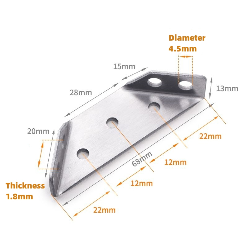มัลติเพล็กซ์มุมหนา 90 องศา เหล็กสแตนเลสมุมตรงยึดยึดแผ่นไม้ยึดเฟอร์นิเจอร์, เหล็กแผ่นไม้เชื่อมเหล็ก - รูปที่ 3