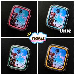 เคสเรืองแสง แข็ง PC เรืองแสง (ไม่มีหน้าจอ) 49 45 44 41 40 มม สําหรับ Apple Watch Series Ultra2 Ultra 9 8 7 SE 6 5 4 3 2