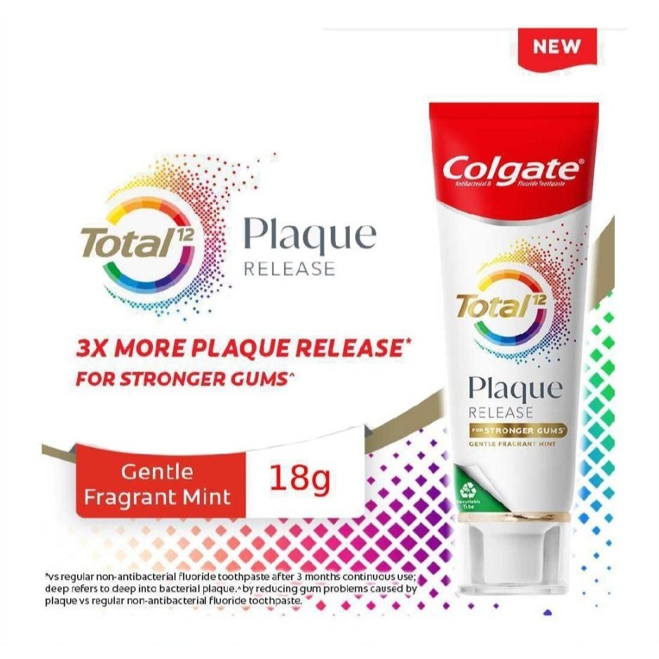 [ใหม่] ยาสีฟัน คอลเกต โททอล พลัค รีลีส 18 กรัม Colgate Total Plaque Release 18g (Toothpaste)