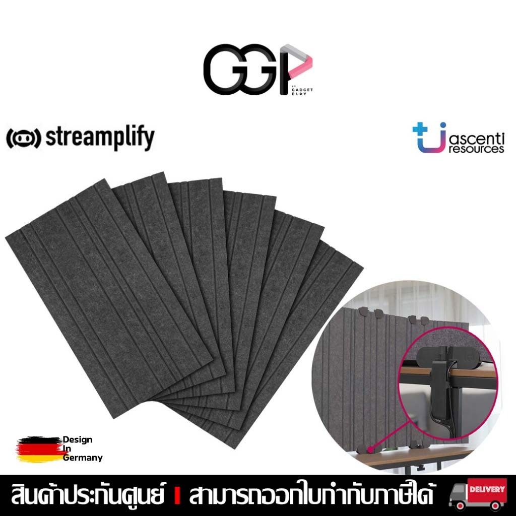 [กรุงเทพฯ ด่วน 1 ชั่วโมง] Streamplify Acoustic Panel 6 Pcs แผ่นซับเสียง ของแท้ (1แพ็ค/6ชิ้น) ประกันศูนย์ ASCENTI