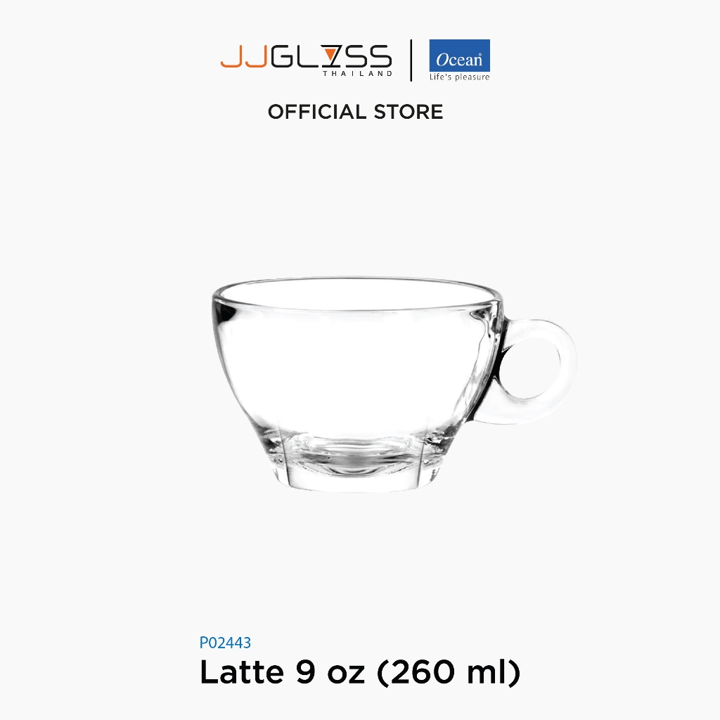 JJGLASS - (Ocean) P02443 Caffe Latte - แก้วลาเต้ แก้วกาแฟ แก้วมีหู โอเชียนกลาส 9 oz.(260 ml.)