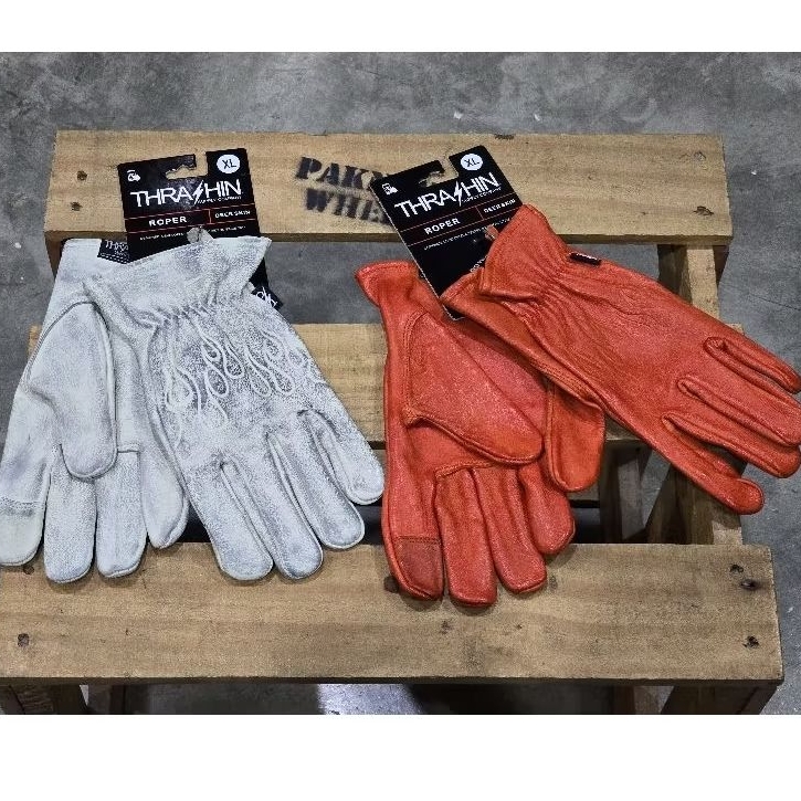 ถุงมือขี่มอเตอร์ไซค์หนังแกะ Thrashin แท้ ใส่สบายหนังนุ่ม ทัชกรีนได้