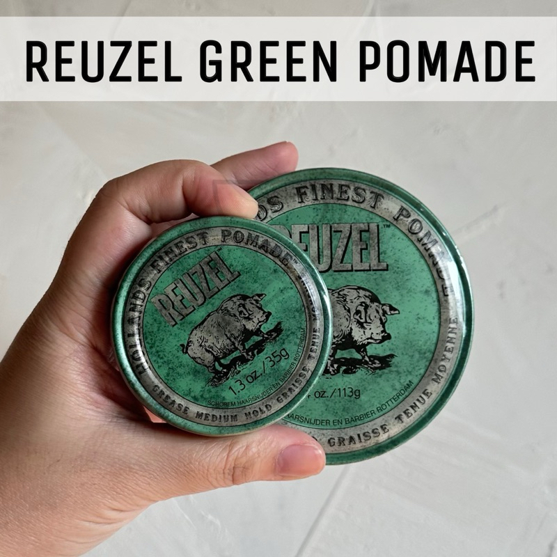 (พร้อมส่ง/ของแท้) REUZEL GREEN POMADE ช่วยจัดทรงผม สไตล์คลาสสิก ช่วยเพิ่มวอลลุ่ม เหมาะผมหนา