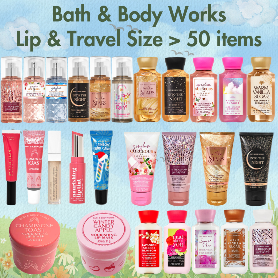 BBW ครีม น้ำหอม เจลอาบน้ำ ขนาดพกพา 88ml. Bath&Body works Lip Lotion Mist Shower Gel Travel Size 88ml