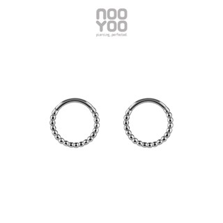 NooYoo ต่างหูสำหรับผิวแพ้ง่าย CoCr NF Beaded Ball Hoops