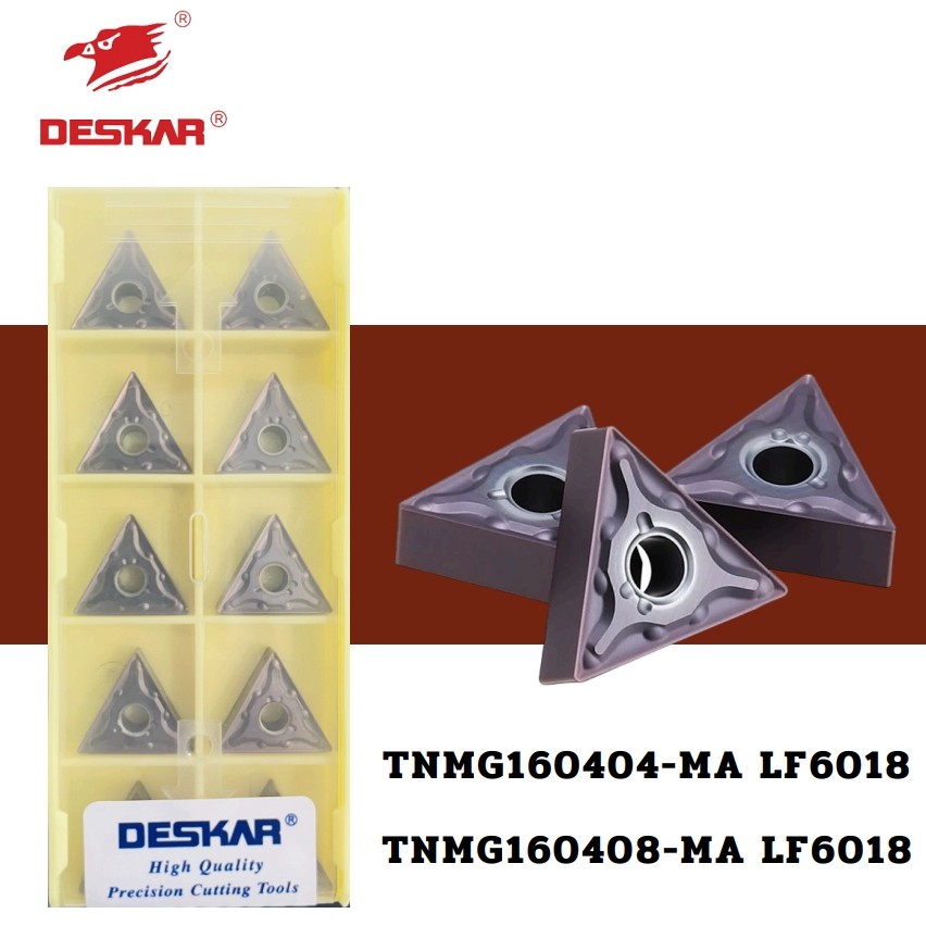เม็ดมีด Inserts T16 เม็ดสองหน้า มุม 04 08 TNMG160404-MA LF6018 TNMG160408-MA LF6018 1กล่อง/10เม็ด