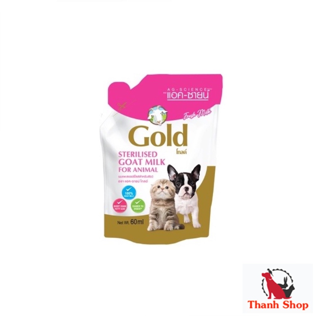AG-Science Gold แอคซายน์ โกลด์ นมแพะ สำหรับลูกแมวและ ลูกสุนัข 60 ml.