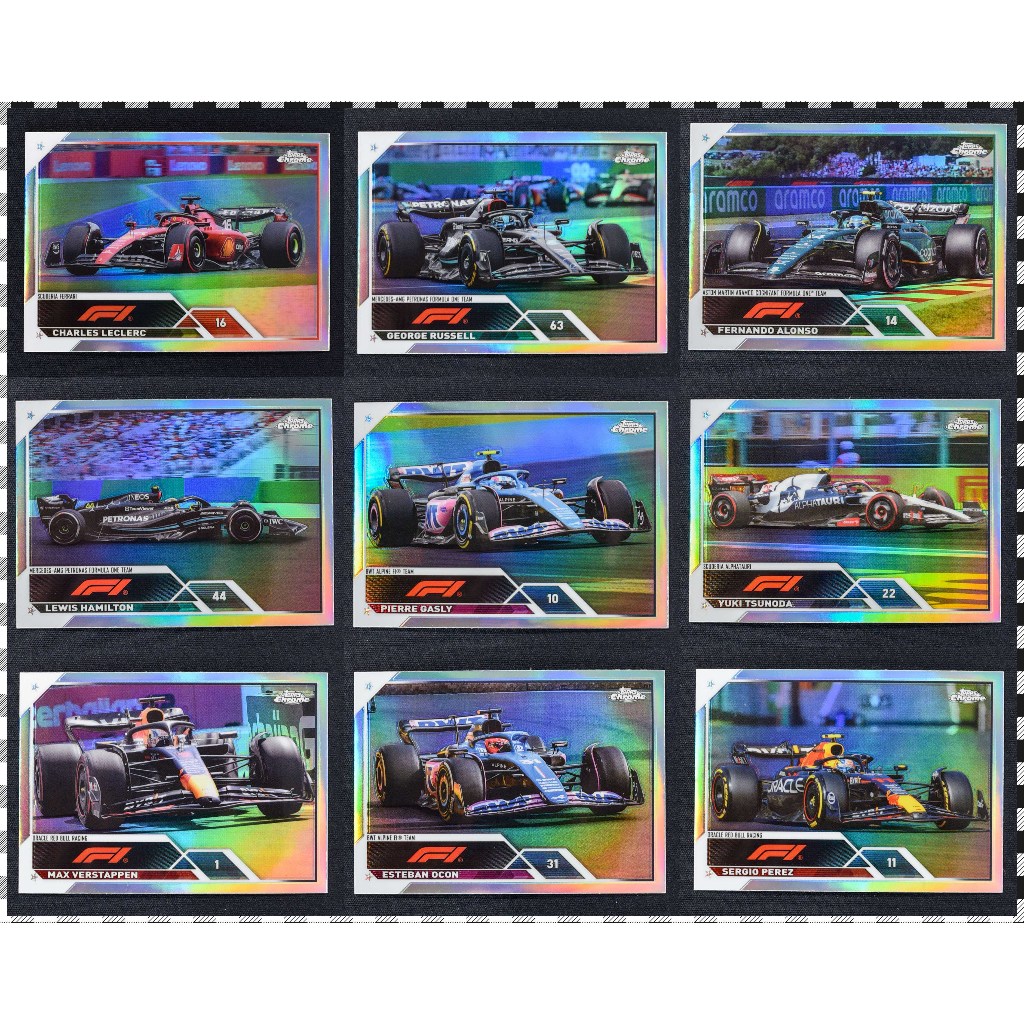 การ์ดฟอร์มูล่าวัน Topps Chrome Formula 1 F1 23-24 Base Refractor Cars Cards
