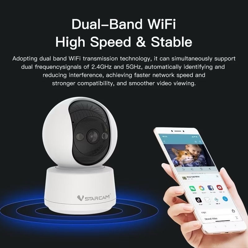 Vstarcam C994 ใหม่ล่าสุด (รองรับ WiFi 5G) กล้องวงจรปิดไร้สาย Indoor ความละเอียด 2MP มีระบบ AI+